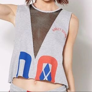 Harley Quinn Cropped Muscle Tank Top Size M